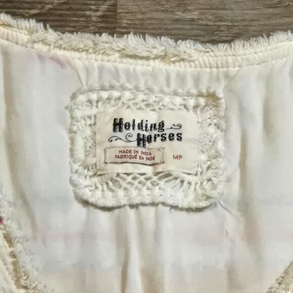 Anthropologie Holding Horses Elira A-Line Dress Womens Medium Petite MP V-Neck - Picture 3 of 9